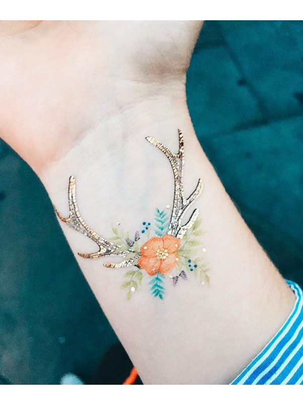 Tatouage éphémère - Floral Fawn